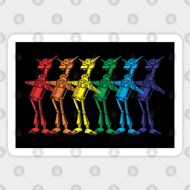 Tin Woodman Reverse Rainbow Repeat Lineup Magnet by Quick Nick Pics